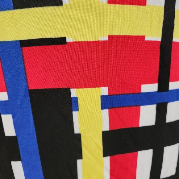 Calvin Tran pull over dress, 80s inspired bold print,simple lines - Picture 5 of 5